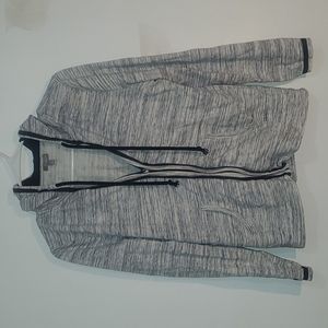 Size SP Talbots Grey and White Heathered Zipper Jacket
